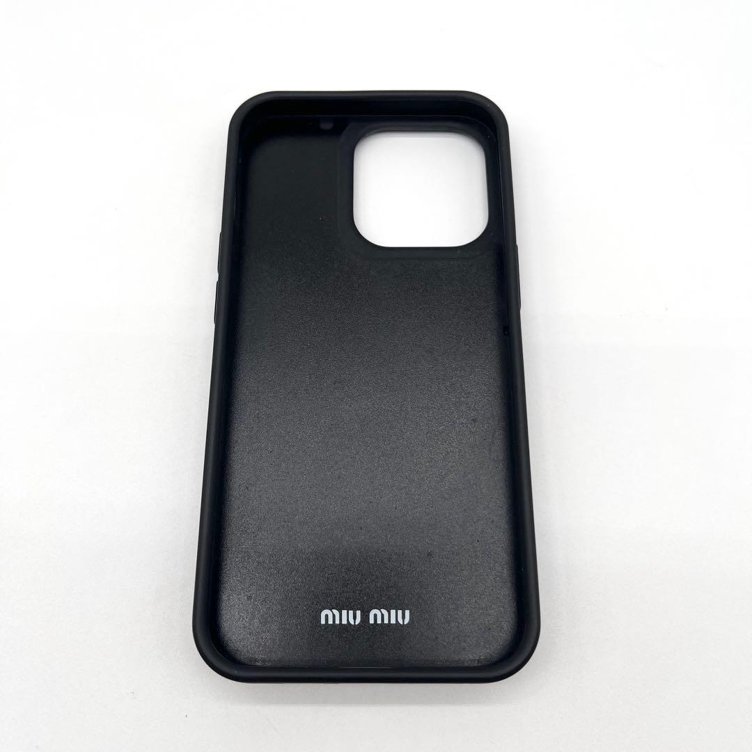 【美品✨Gカード付】MIU MIU iPhone13 Pro レザー ロゴ 黒