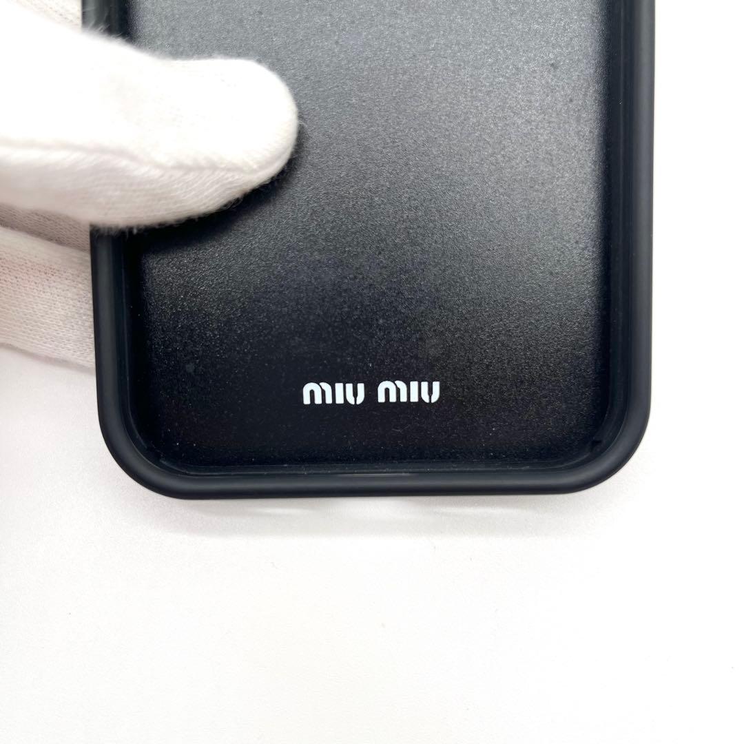 【美品✨Gカード付】MIU MIU iPhone13 Pro レザー ロゴ 黒