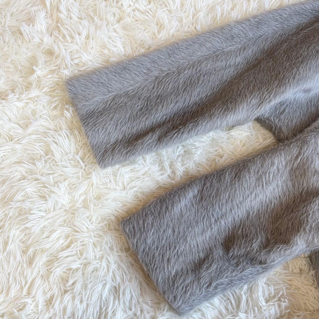 美品✨定価16.5万 エブール アルパカシャギー ノーカラー コート 38