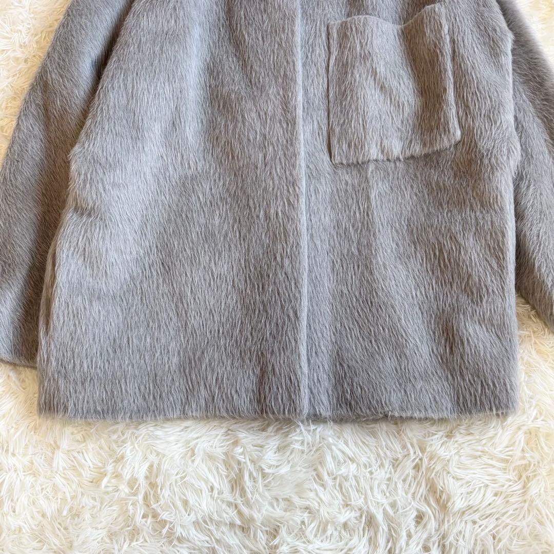 美品✨定価16.5万 エブール アルパカシャギー ノーカラー コート 38