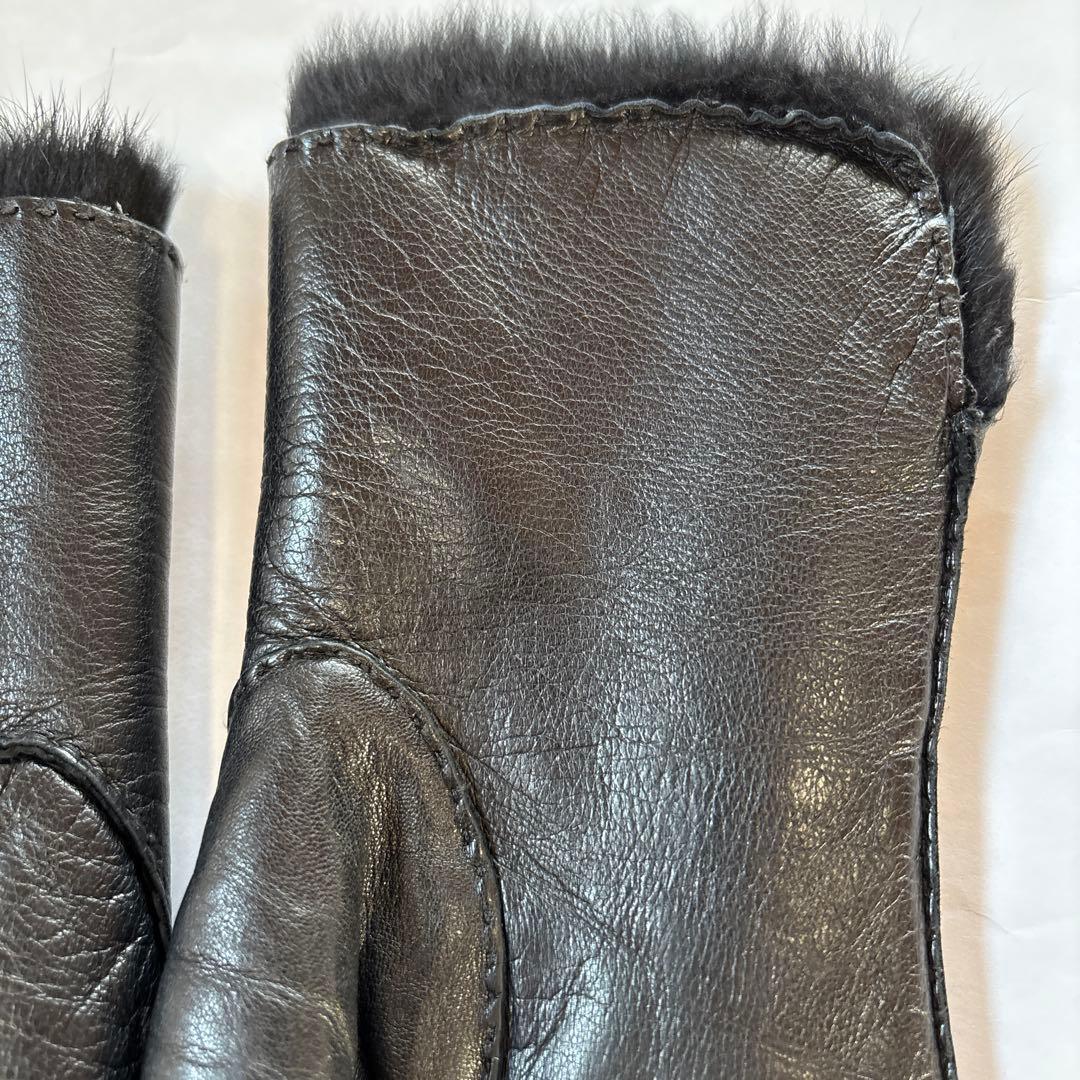 ヴィヴィアンウエストウッド　本革　手袋　グローブ　ファー　ブラック　黒