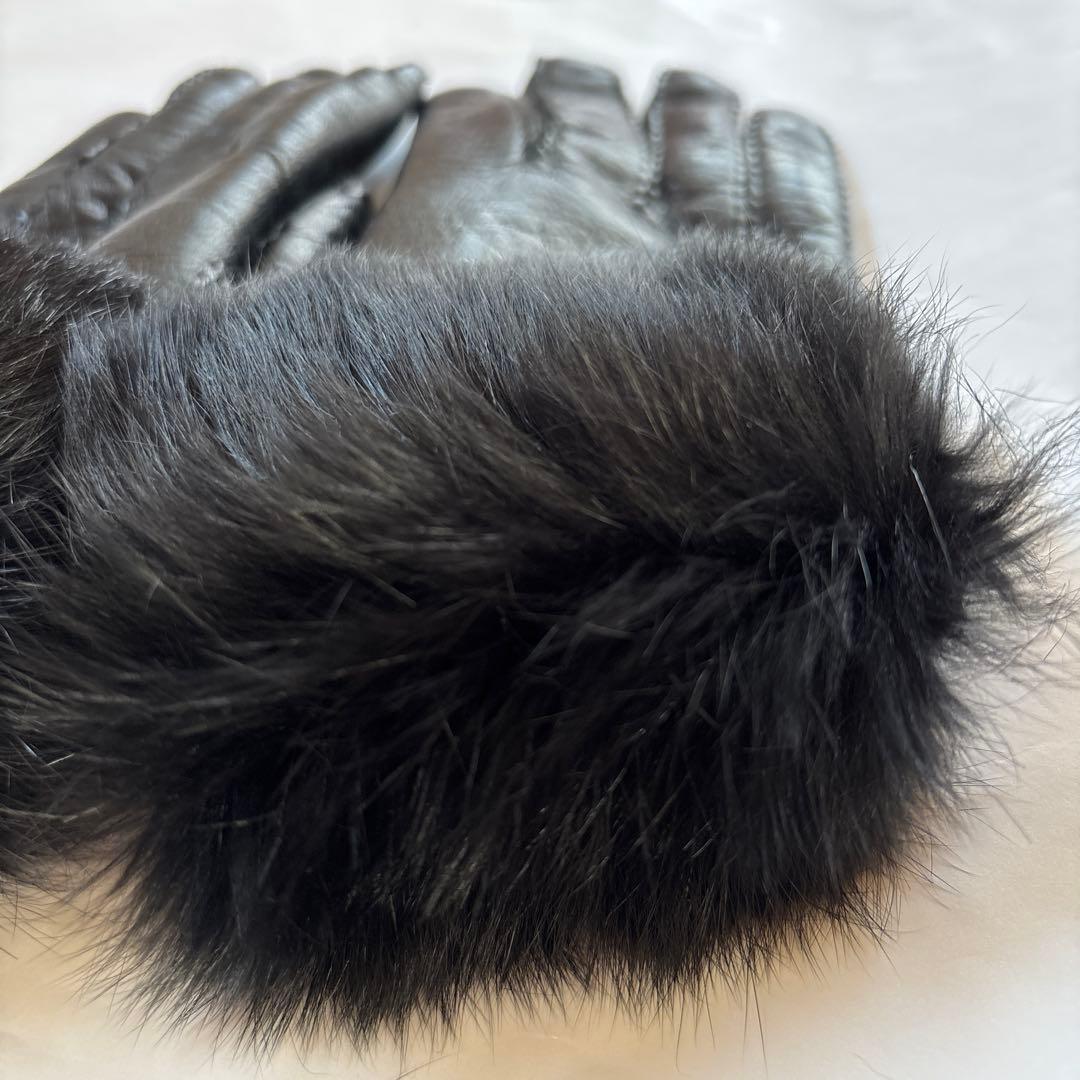 ヴィヴィアンウエストウッド　本革　手袋　グローブ　ファー　ブラック　黒