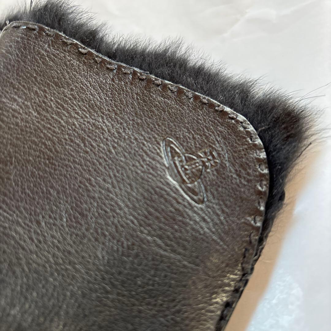 ヴィヴィアンウエストウッド　本革　手袋　グローブ　ファー　ブラック　黒