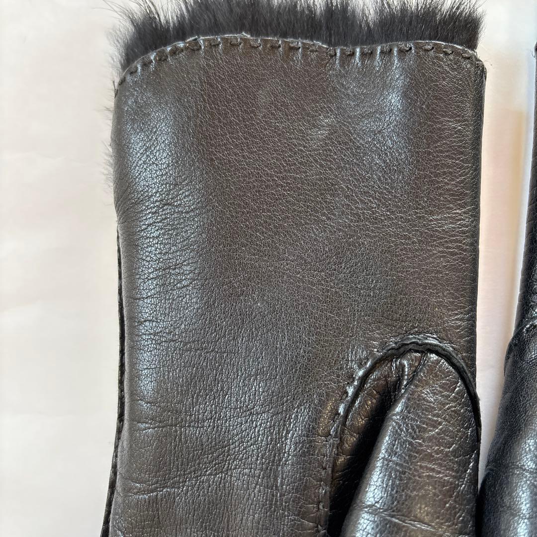 ヴィヴィアンウエストウッド　本革　手袋　グローブ　ファー　ブラック　黒