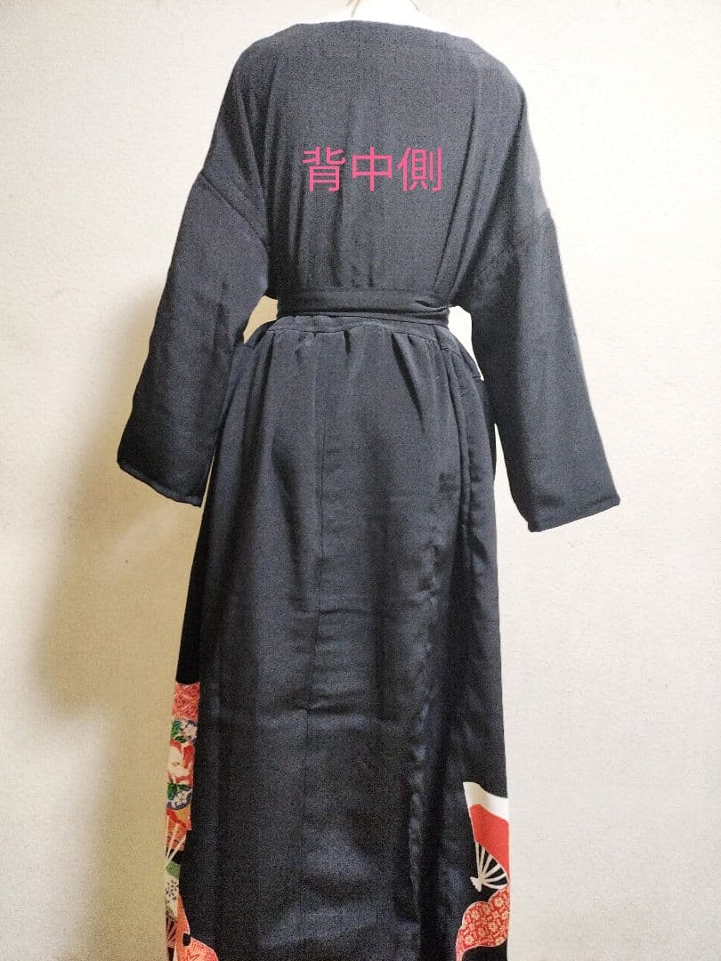 1482　ネイビー☆留袖ギャザーワンピース　卒業入学結婚式七五三宮参り