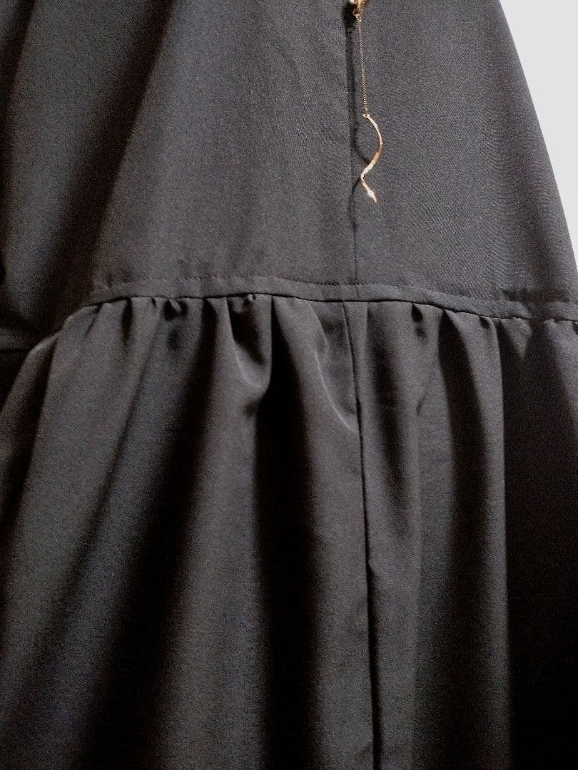 1482　ネイビー☆留袖ギャザーワンピース　卒業入学結婚式七五三宮参り