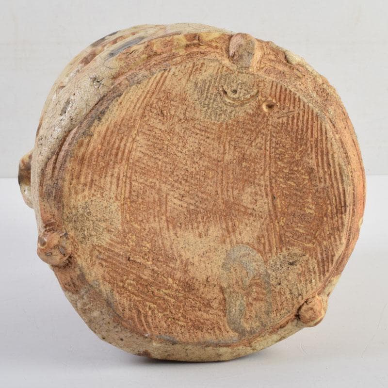 茶道具　秋坂窯　八代　加藤宇助作　伊賀釉　水指　共箱　N　9131