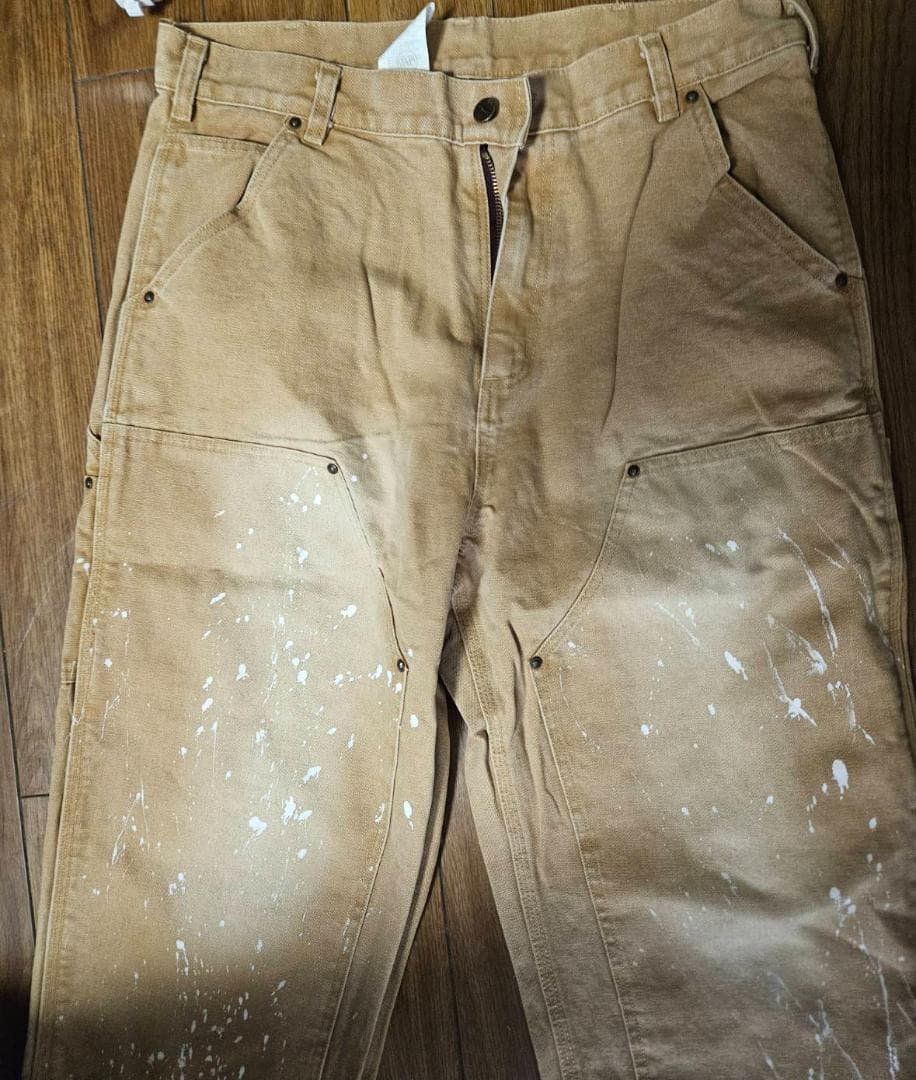 送料無料/新品未使用Carharttヴィンテージ膝インク ペインターパンツ34
