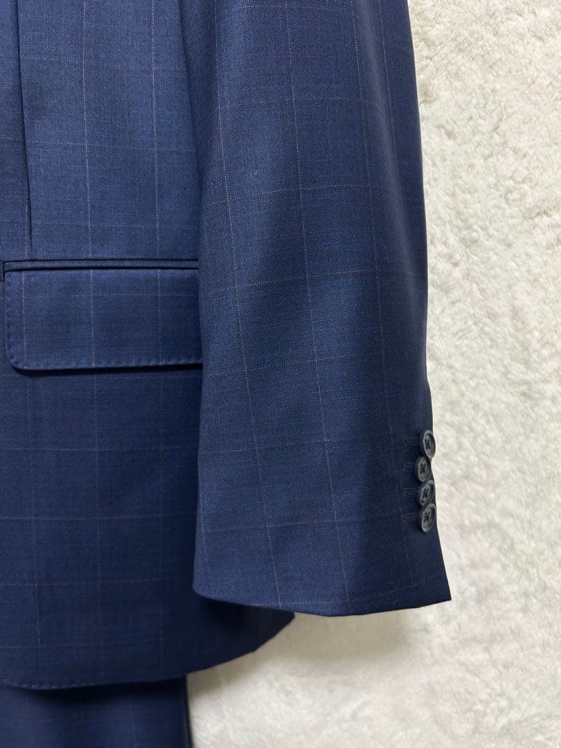 【新品】ロロピアーナ 生地使用 メンズ スーツ AB6 LL 花紺 オーバーペン