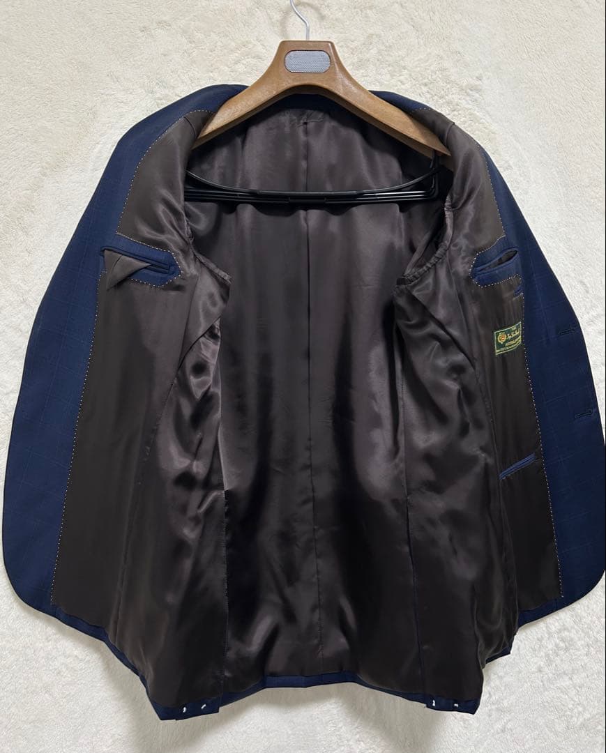 【新品】ロロピアーナ 生地使用 メンズ スーツ AB6 LL 花紺 オーバーペン