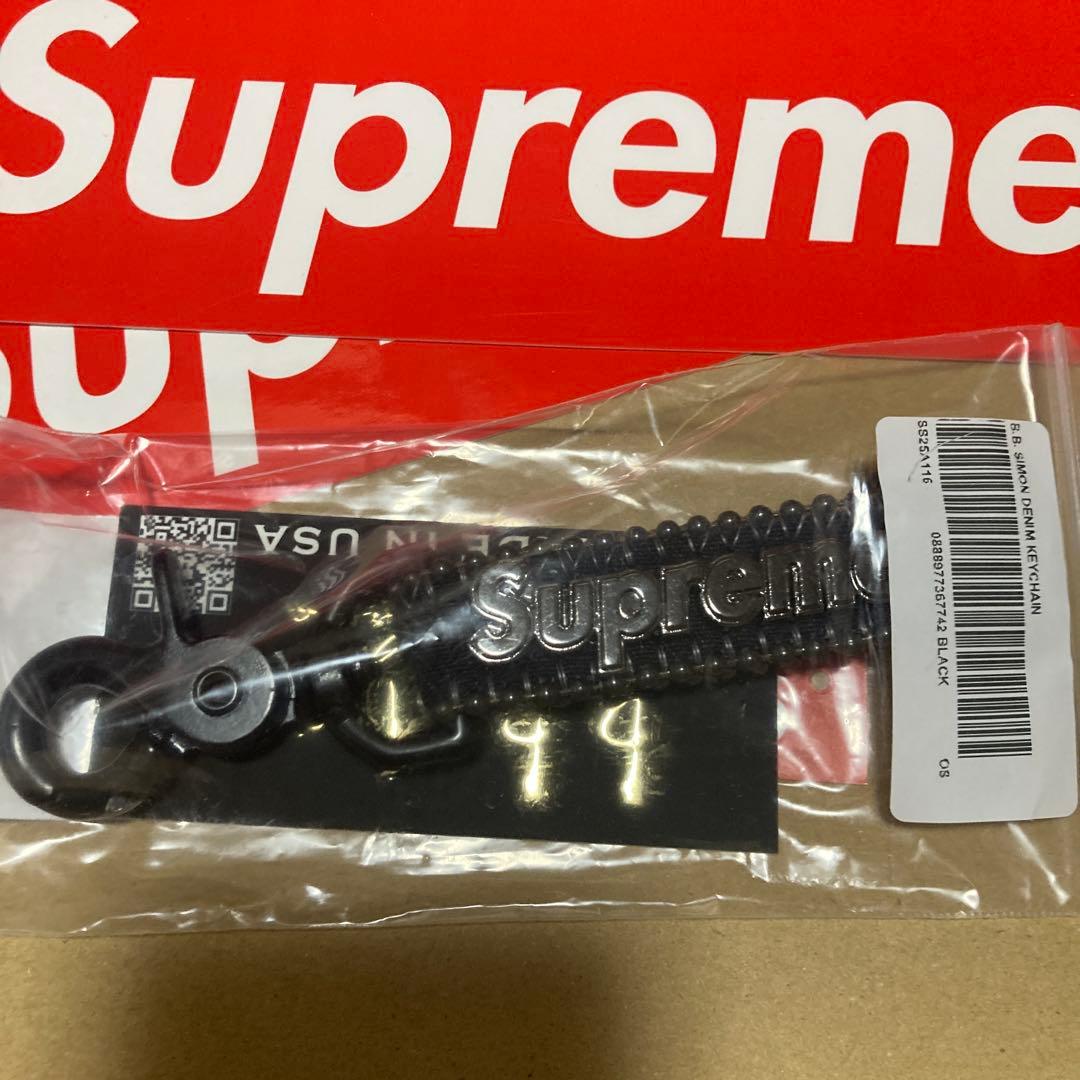 Supreme Simon Denim Keychain 黒
