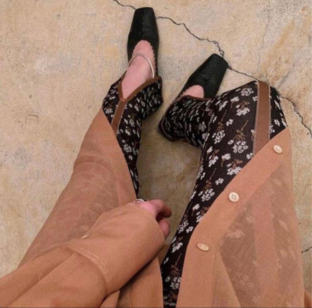 Mame Kurogouchi フラワーニットレギンス スリムパンツ