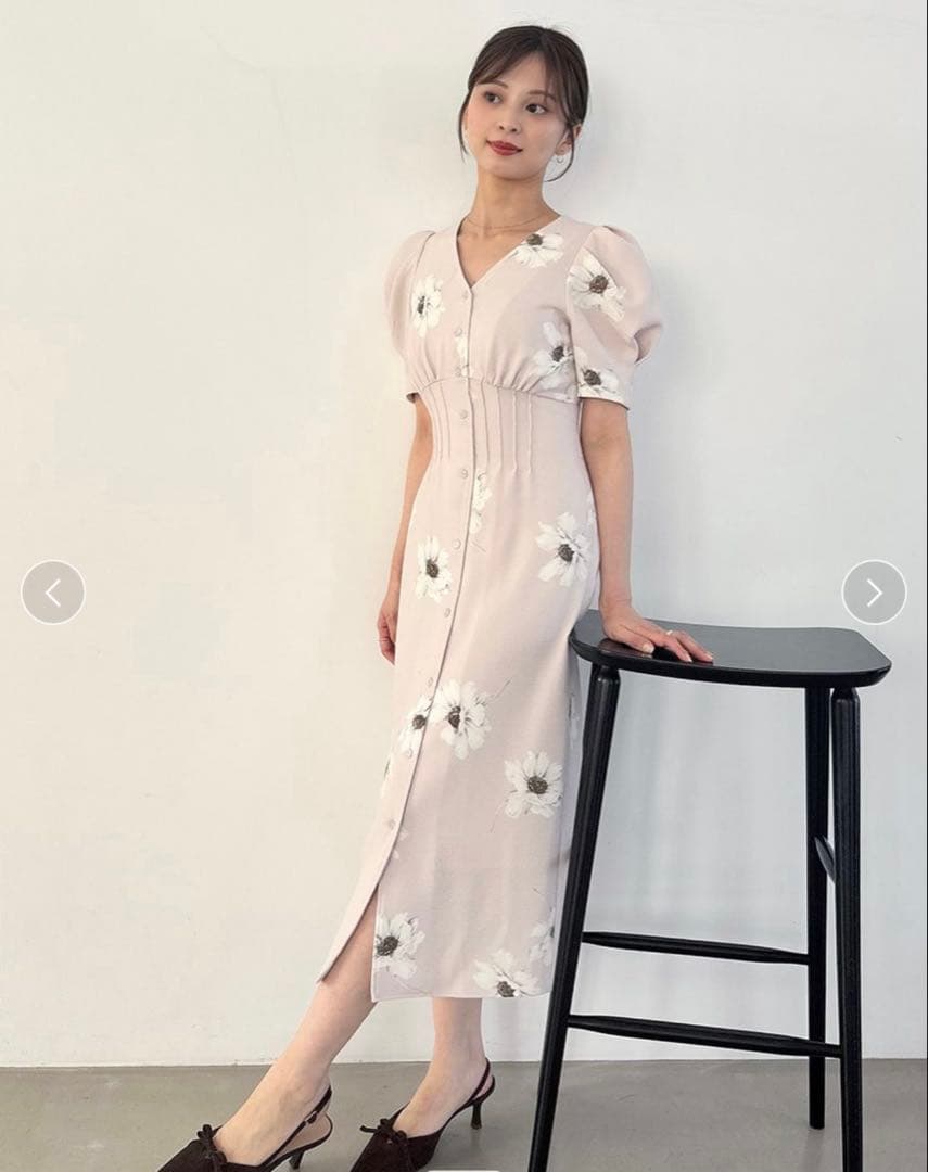 SNIDEL【FLOWER COLLECTION】プリントタイトワンピース