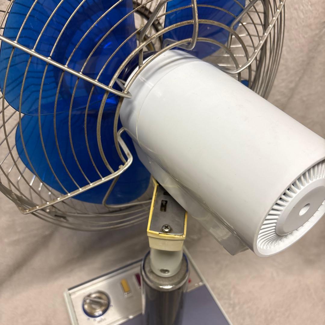 昭和レトロ家庭用扇風機 青い羽根 メタル製
