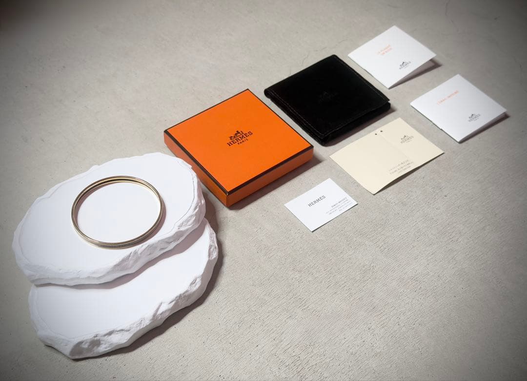 HERMES エルメス バングル UNI ユニ エナメル ブレスレット ベージュ