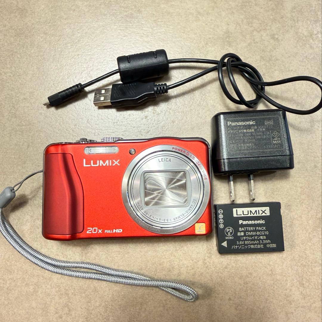 LUMIX コンパクトデジタルカメラ レッド 20倍ズーム