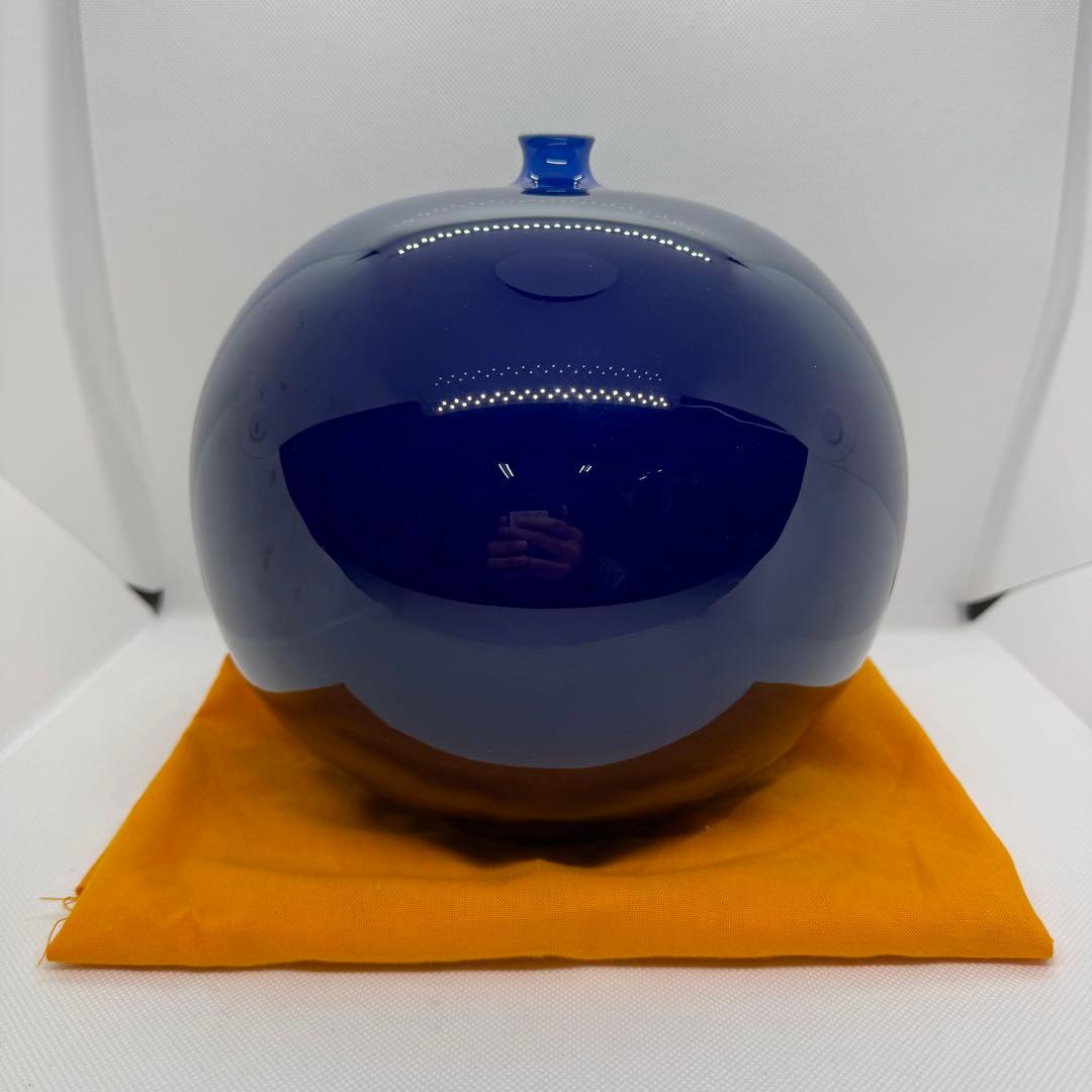 【超希少】九谷焼 人間国宝 三代 徳田八十吉 耀彩 線文 花瓶 金文字 壺 花瓶