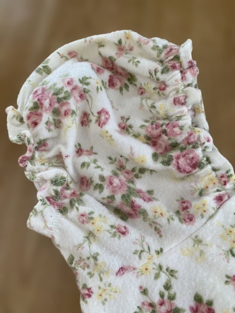 LIZ LISA リボン花柄オフショルワンピース ホワイト