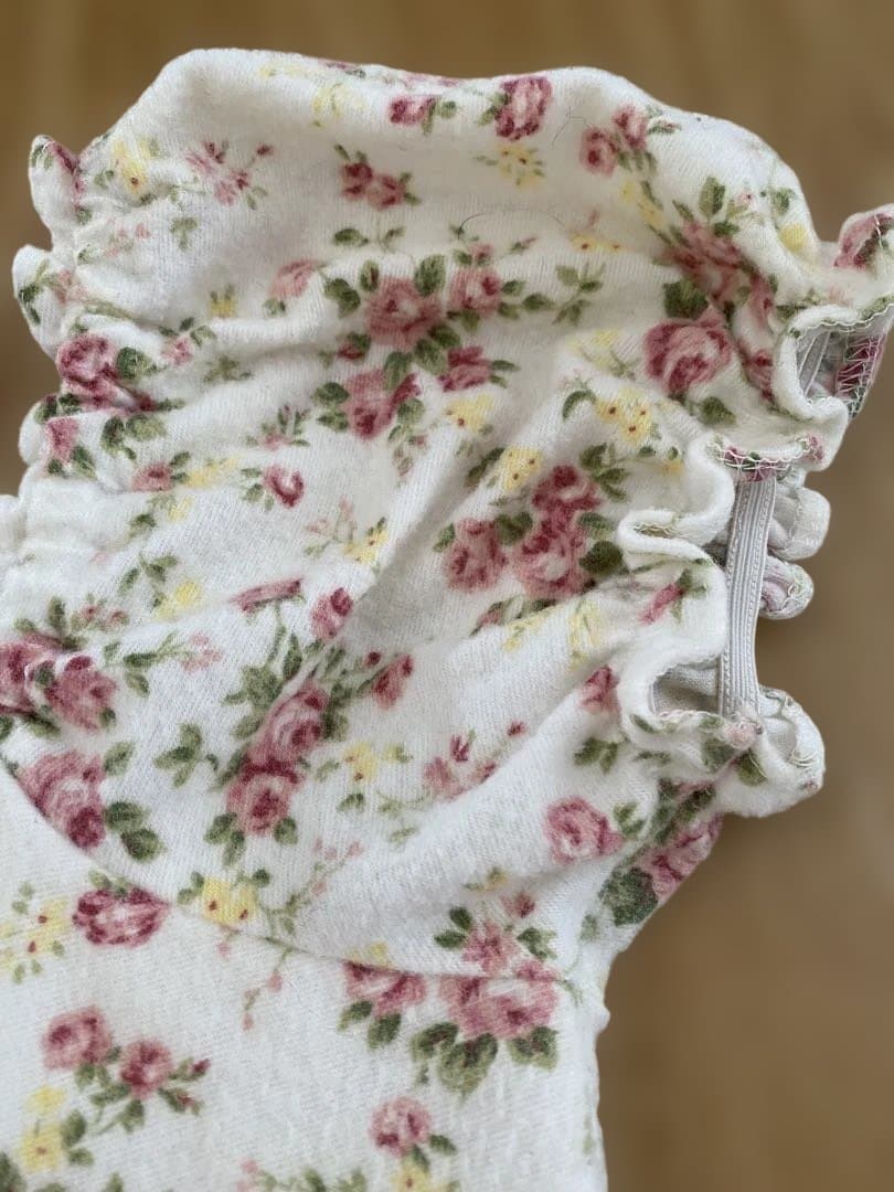 LIZ LISA リボン花柄オフショルワンピース ホワイト