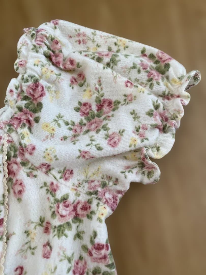 LIZ LISA リボン花柄オフショルワンピース ホワイト