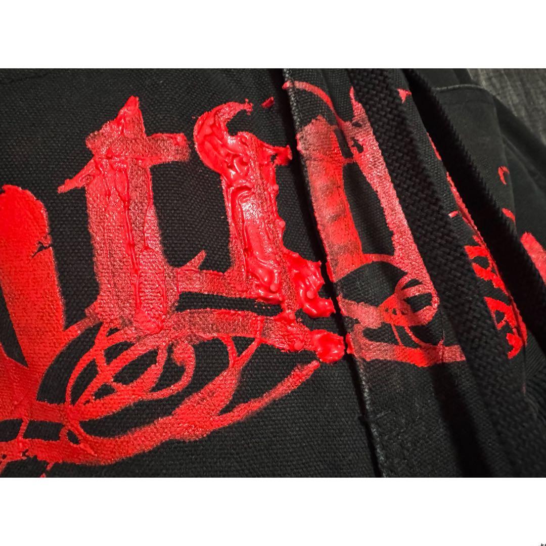 CVTVLIST ペンキペイント　コーデュロイパッチワーク　ブラックデニム　黒