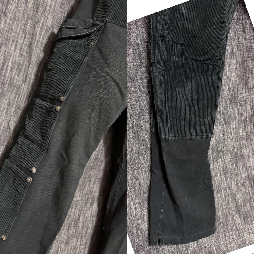 CVTVLIST ペンキペイント　コーデュロイパッチワーク　ブラックデニム　黒