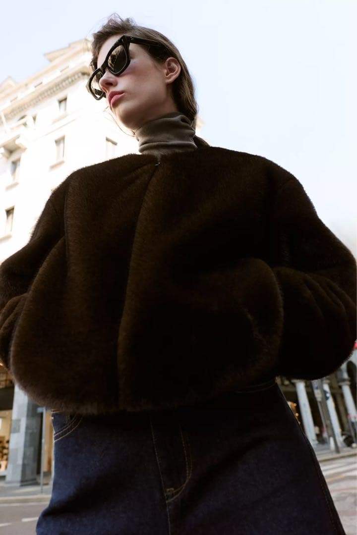 ZARA ザラ フェイクファーボンバージャケット M