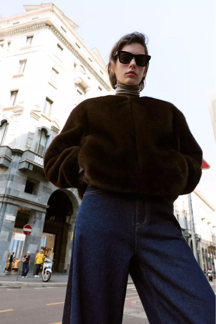 ZARA ザラ フェイクファーボンバージャケット M