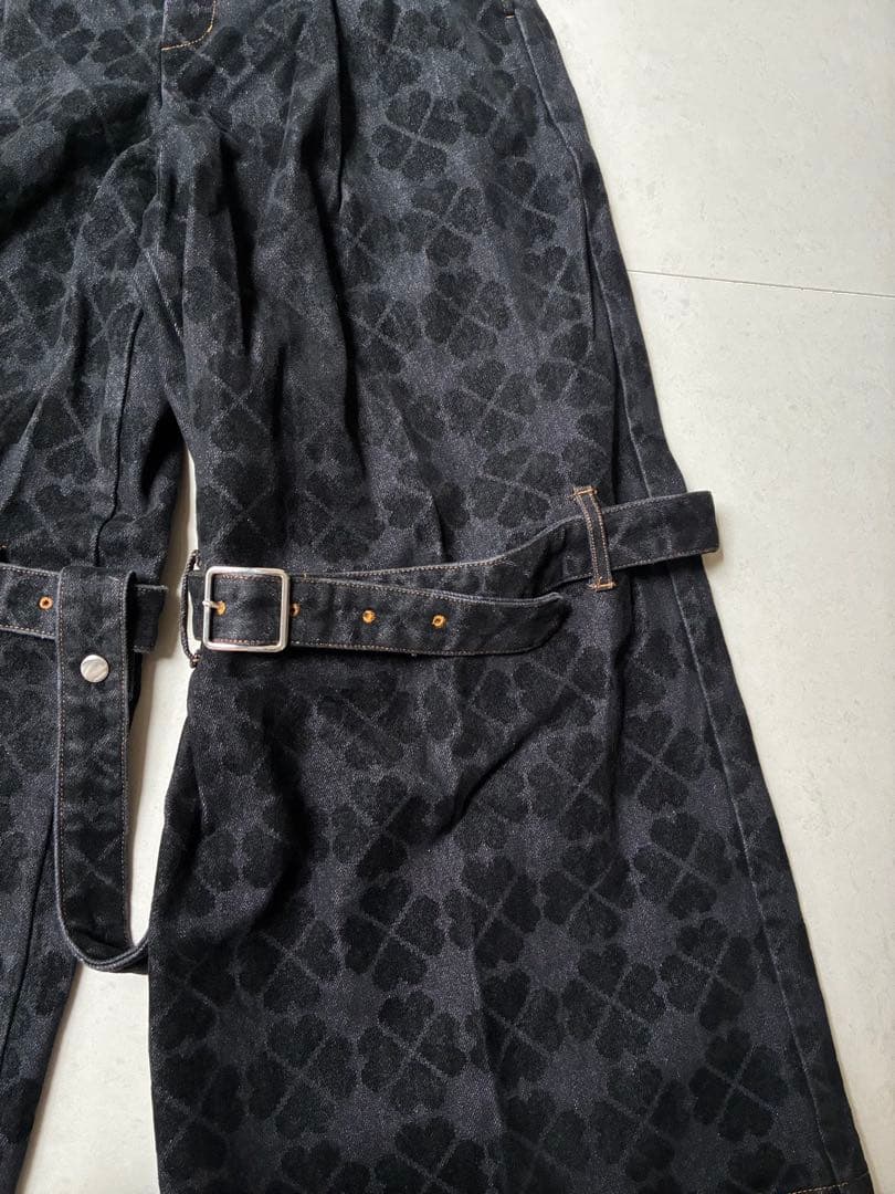 新品タグ付き　PAMEO POSE クローバー柄　パンツ　デニム　y2k