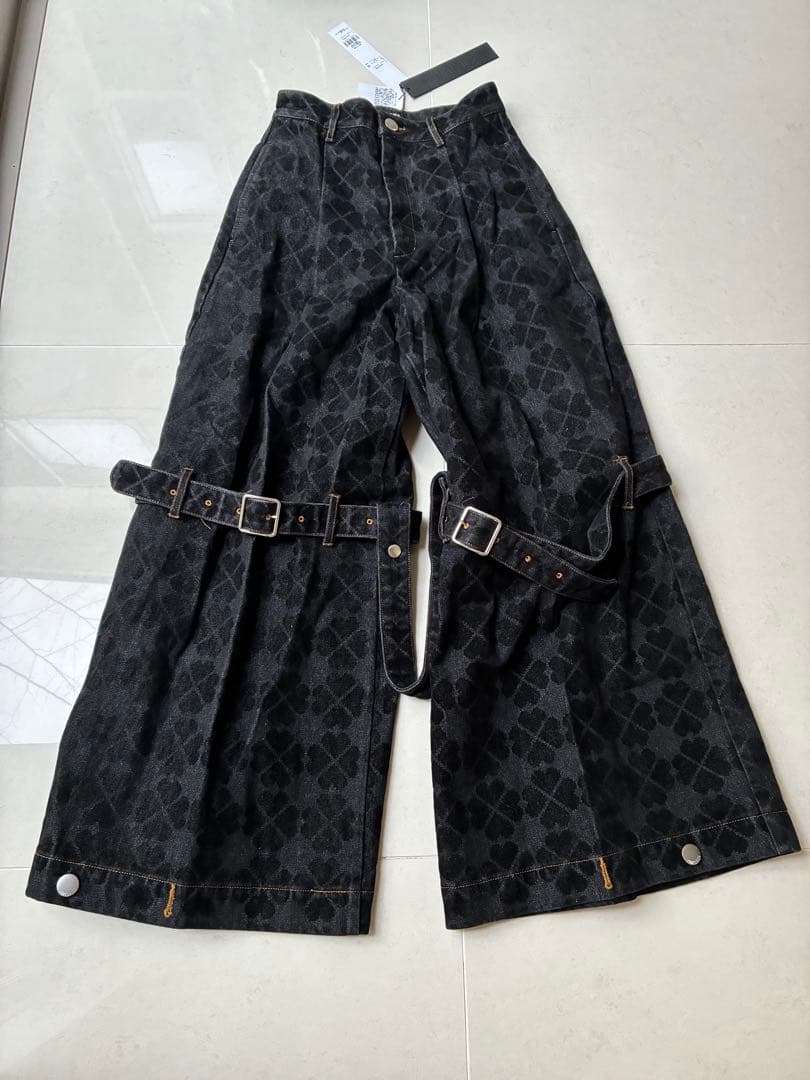 新品タグ付き　PAMEO POSE クローバー柄　パンツ　デニム　y2k