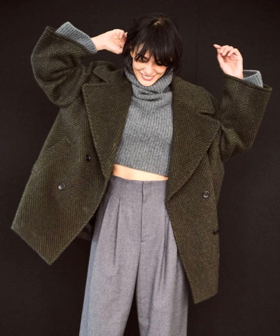 美品★大草直子さんコラボ ガリャルダガランテモヘヤシャギーハーフコート