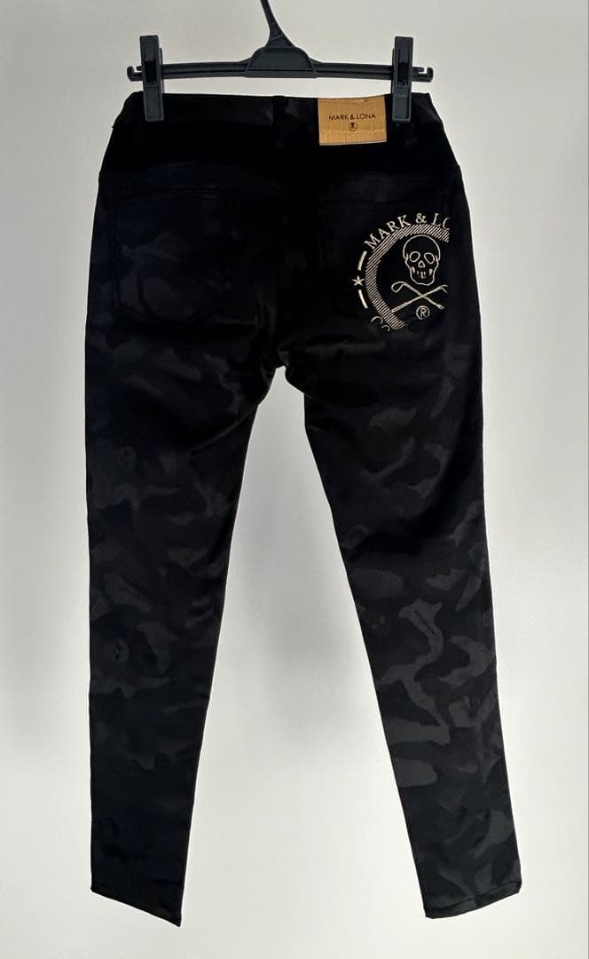 マークアンドロナ パンツ 黒 カモフラ スカル 迷彩 レディース 38