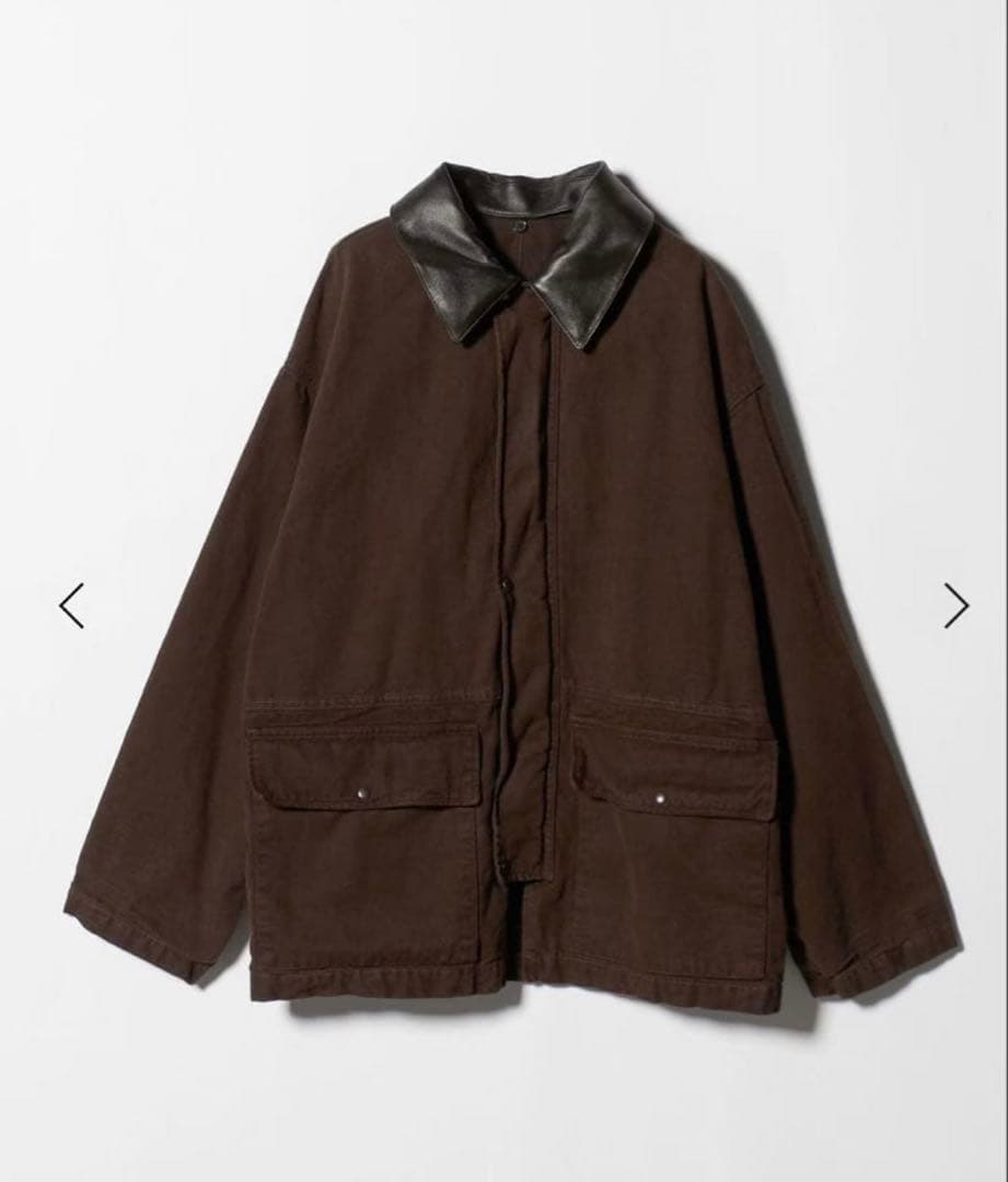 HグラデーションOCカバーオールサイズM襟レザーOVY KAJA オーラリー