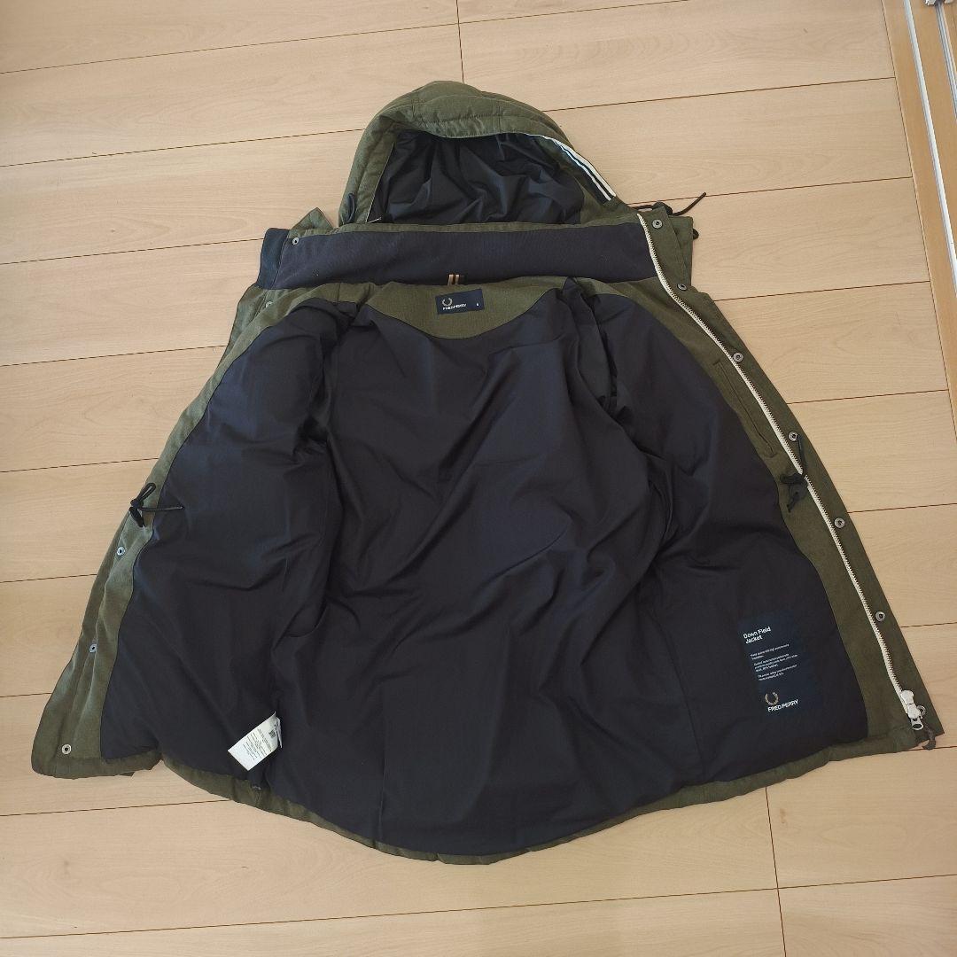 FRED PERRY フード付きダウンジャケット Sサイズ オリーブ