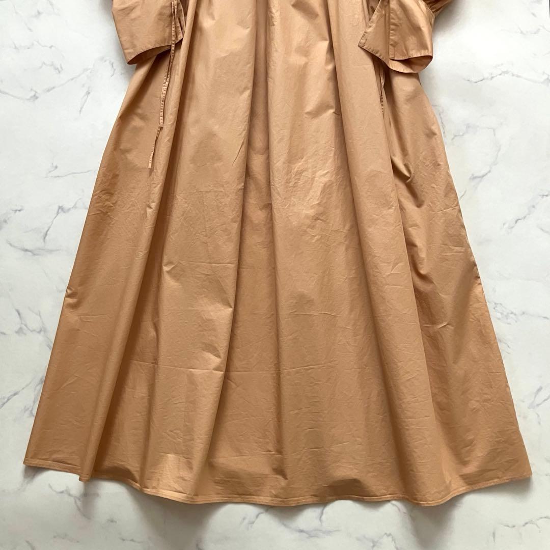 カレンソロジー　コットンドロストスリーブワンピース　マキシ丈　Vネック