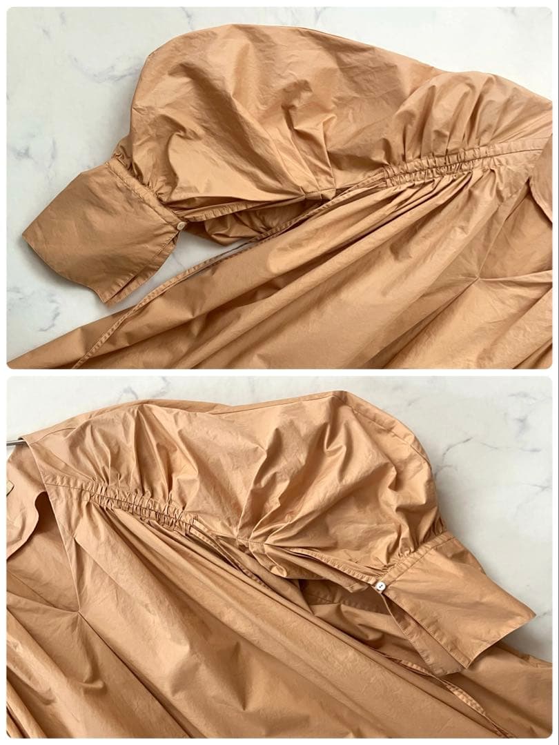 カレンソロジー　コットンドロストスリーブワンピース　マキシ丈　Vネック