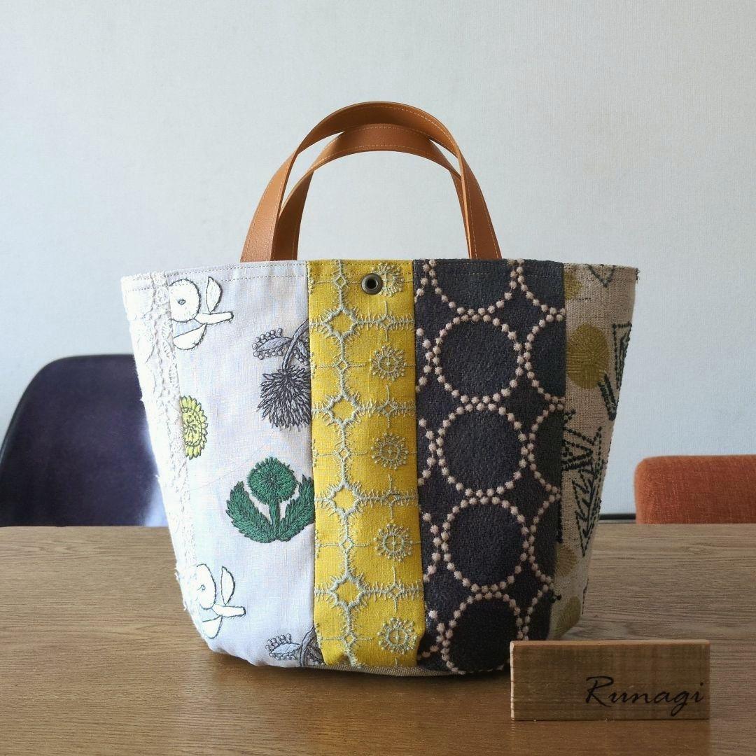 【1537】パッチワーク バケツバッグ＊ミナペルホネン