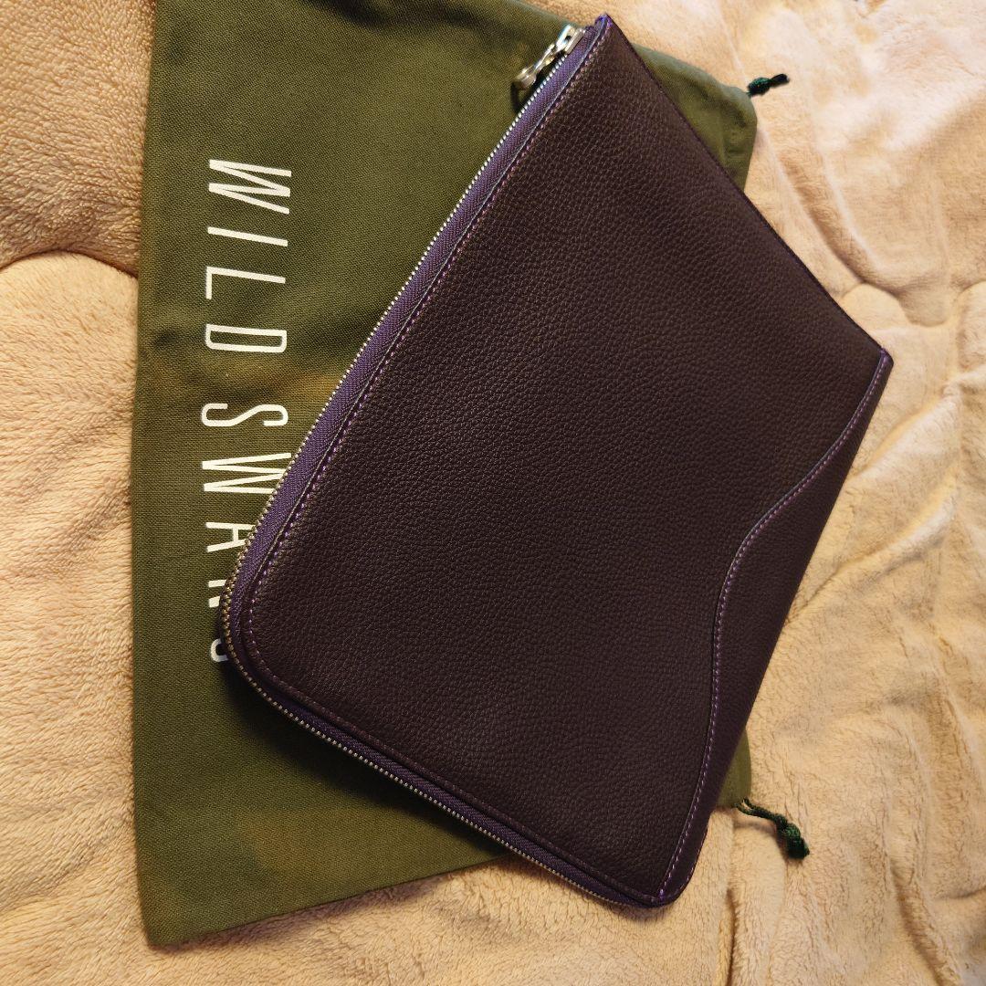 ワイルドスワンズ フォセット クラッチバッグ 王冠ロゴ パープル