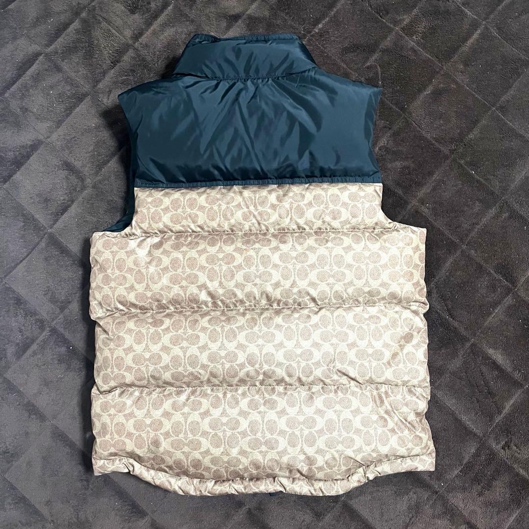 コーチダウンベスト　ベージュ/黒　Sサイズ