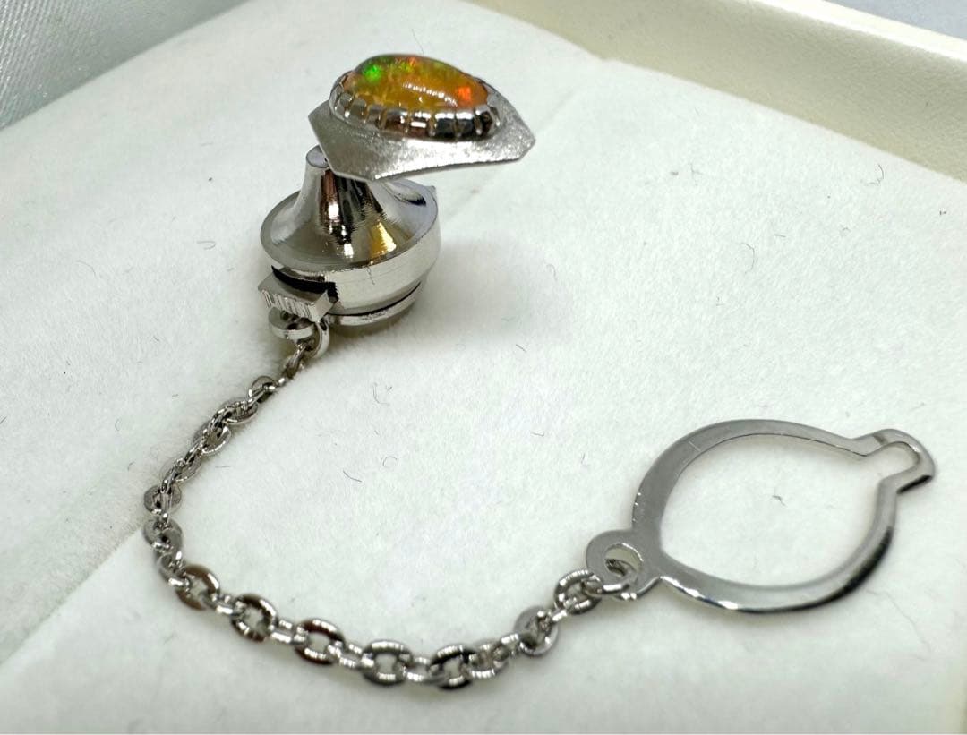 【美品★高級★希少】ファイヤーオパール　ネクタイピン　Pt900