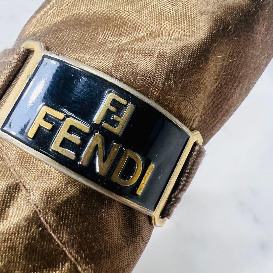 希少FENDI フェンディ 折りたたみ傘 ズッカ柄 ゴールド ムーンバット製