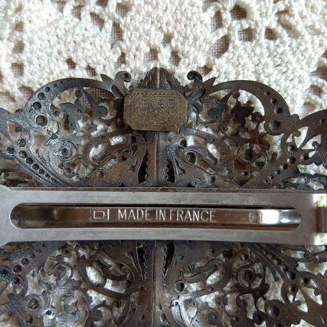 イマック ヴィンテージ バレッタ メタルレース フランス ヘアアクセサリー