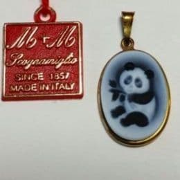 CAMEO ／カメオパンダ ペンダントトップK18刻印／ イタリア製／未使用