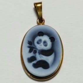 CAMEO ／カメオパンダ ペンダントトップK18刻印／ イタリア製／未使用