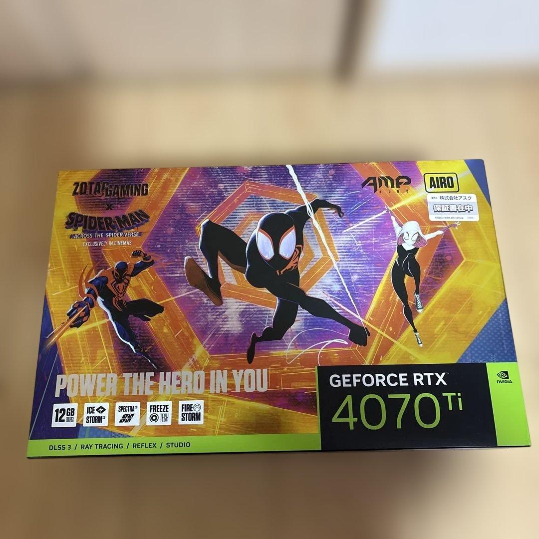 GeForce RTX4070TI スパイダーマンコラボモデル