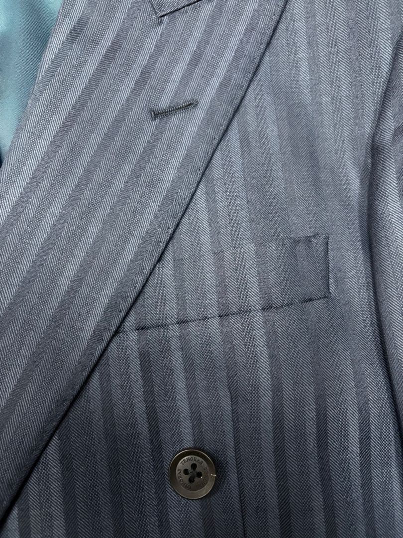 【美品】TENORAS 3ピースダブルスーツ ネイビーM