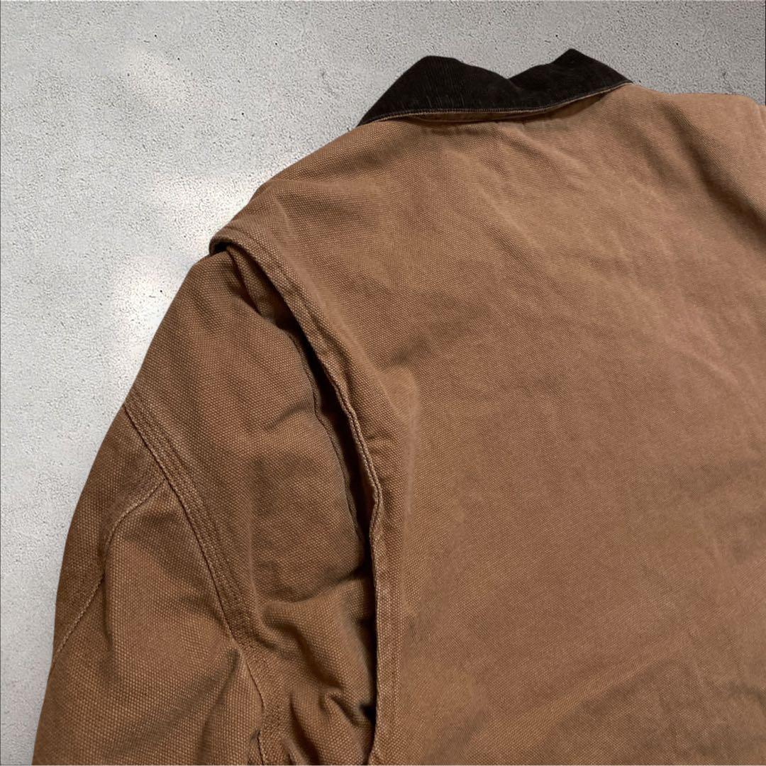 タレダックジャケットXL企業ロゴ刺繍ブラウン襟コーデュロイ中綿キルティング