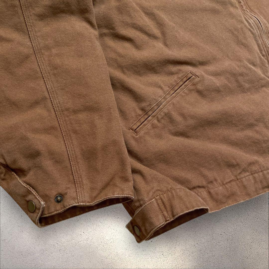 タレダックジャケットXL企業ロゴ刺繍ブラウン襟コーデュロイ中綿キルティング