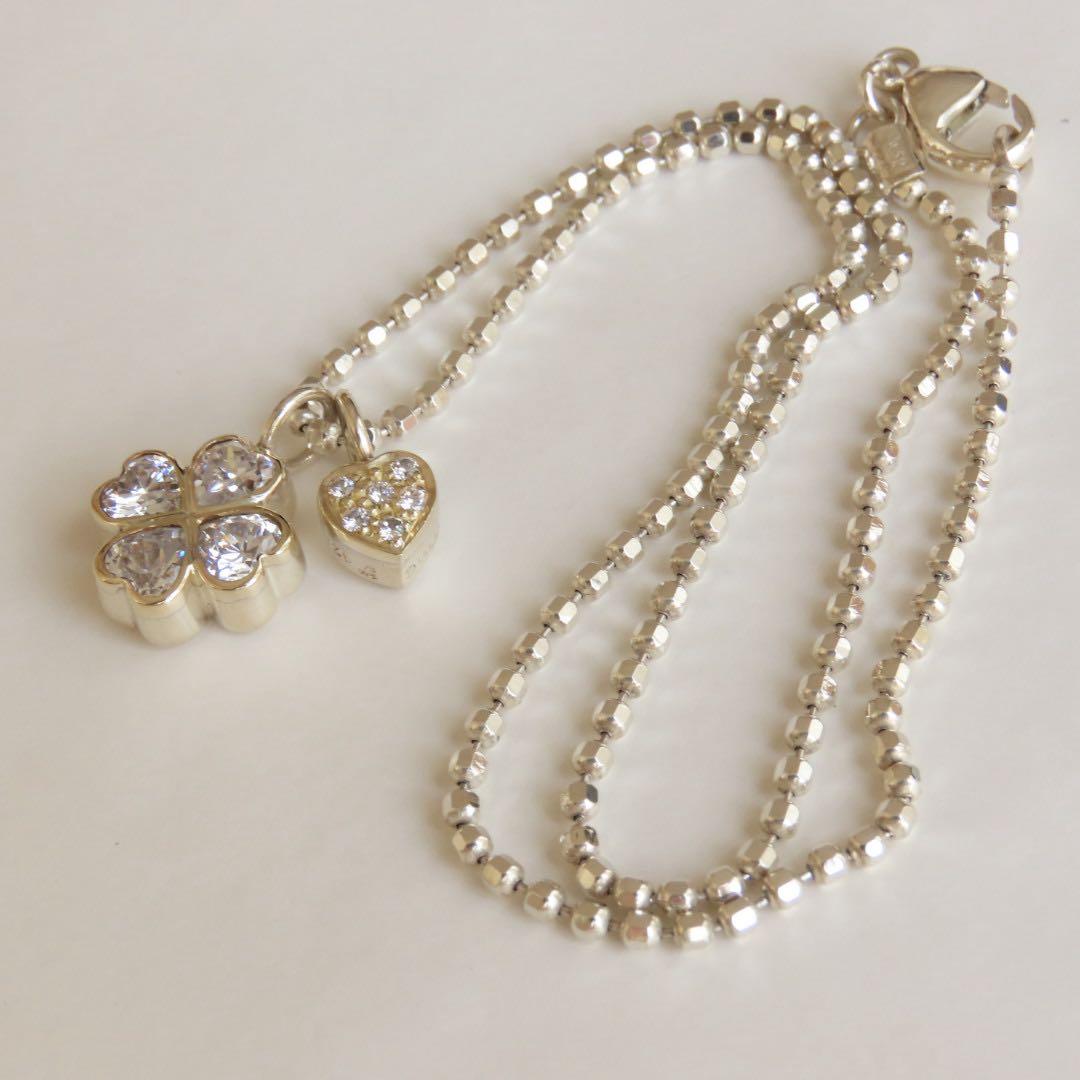 folli follie クローバー　ハート　750 ネックレス　925