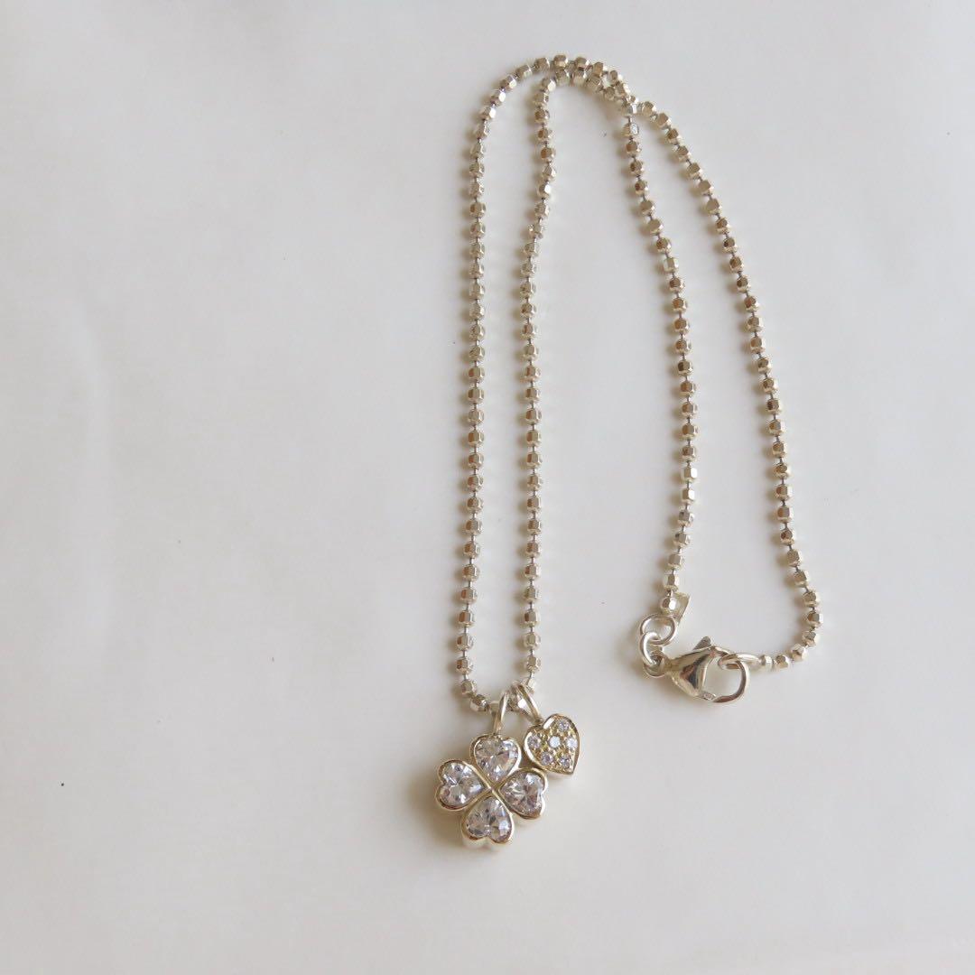 folli follie クローバー　ハート　750 ネックレス　925